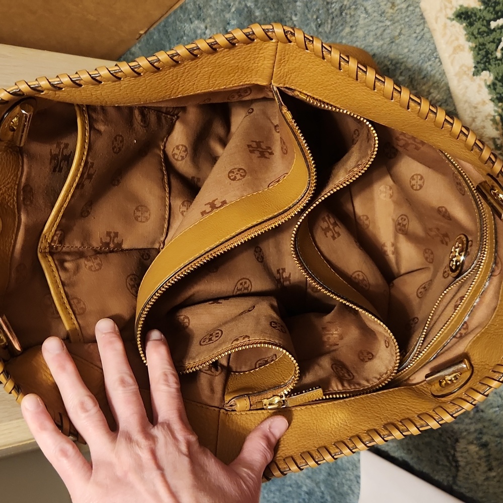 Tory Burch Mustard Leather Tote - Picture 4 of 7